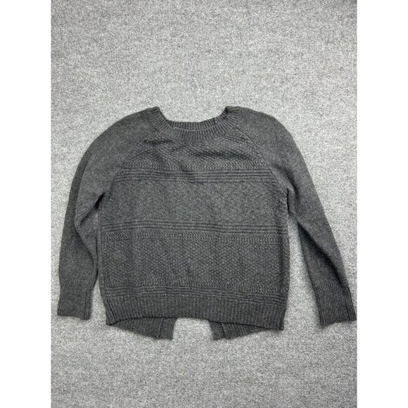 Jack BB Dakota Sweater Women's XS Charcoal Gray Open Back Crew Neck Pullover - Picture 1 of 6